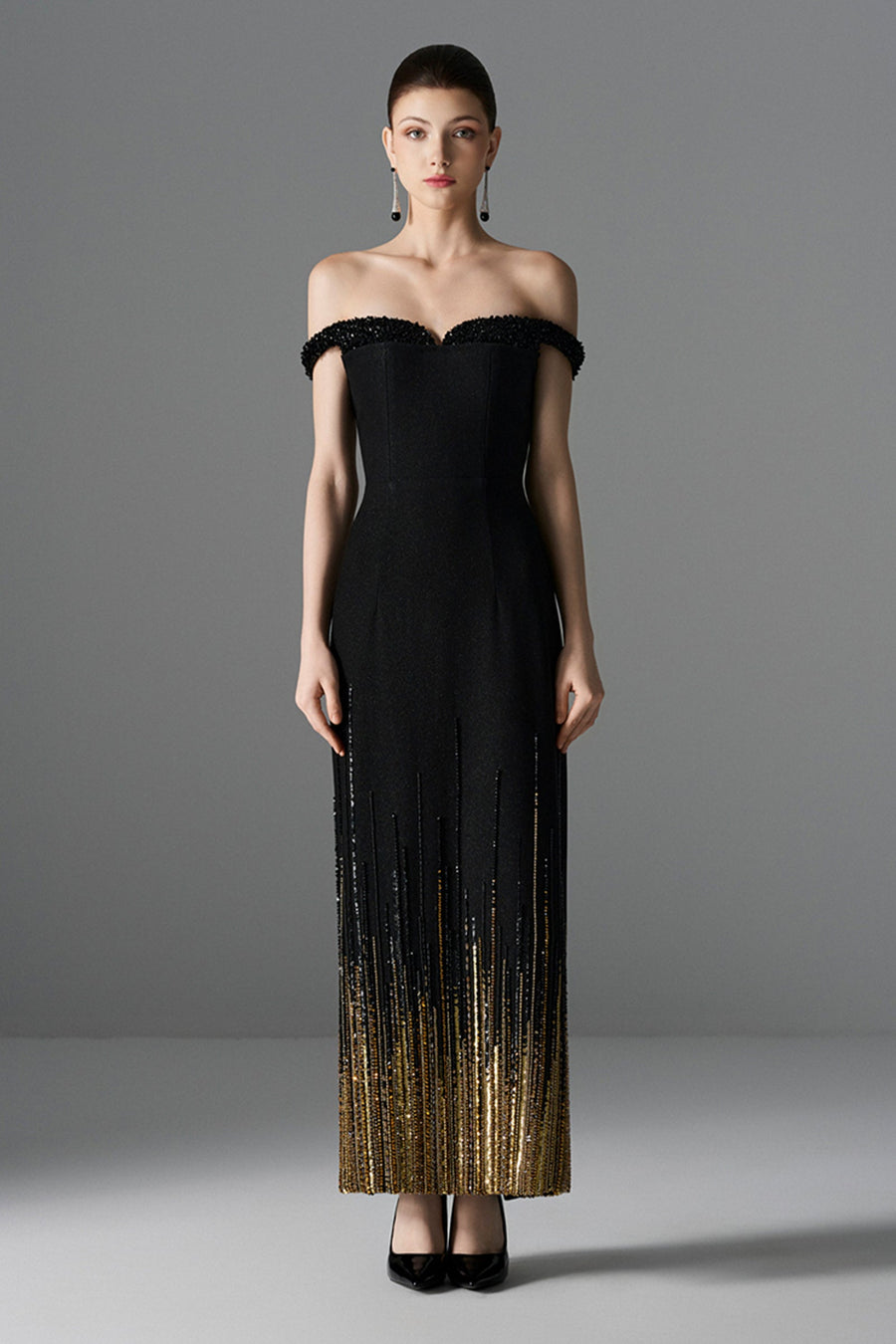 Midnight Off-Shoulder Maxi Dress 2