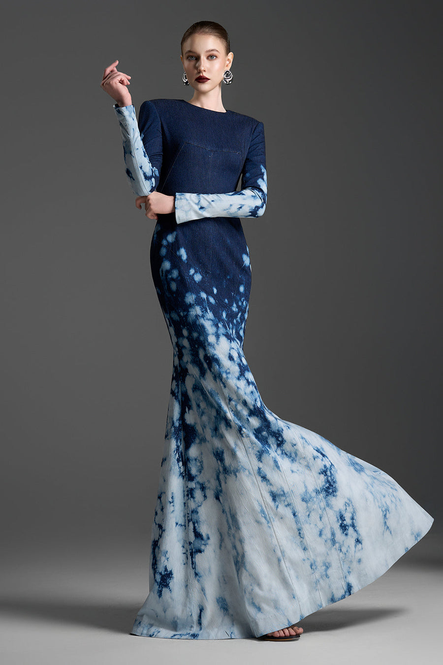 Mila Mermaid Denim Maxi Dress 1