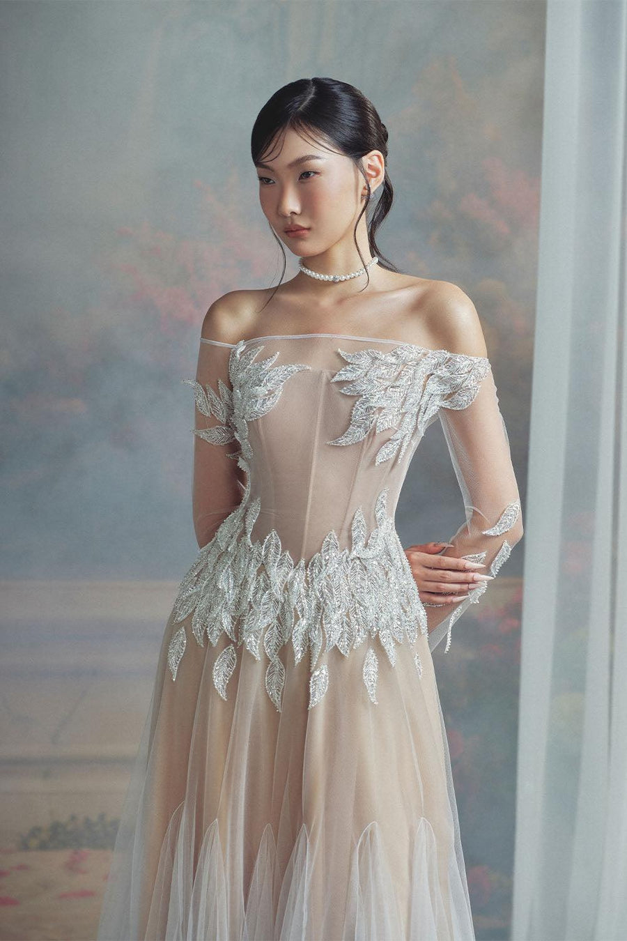 Monika A-line Long Sleeved Mesh Midi Dress Midi Dress LINH PHUNG