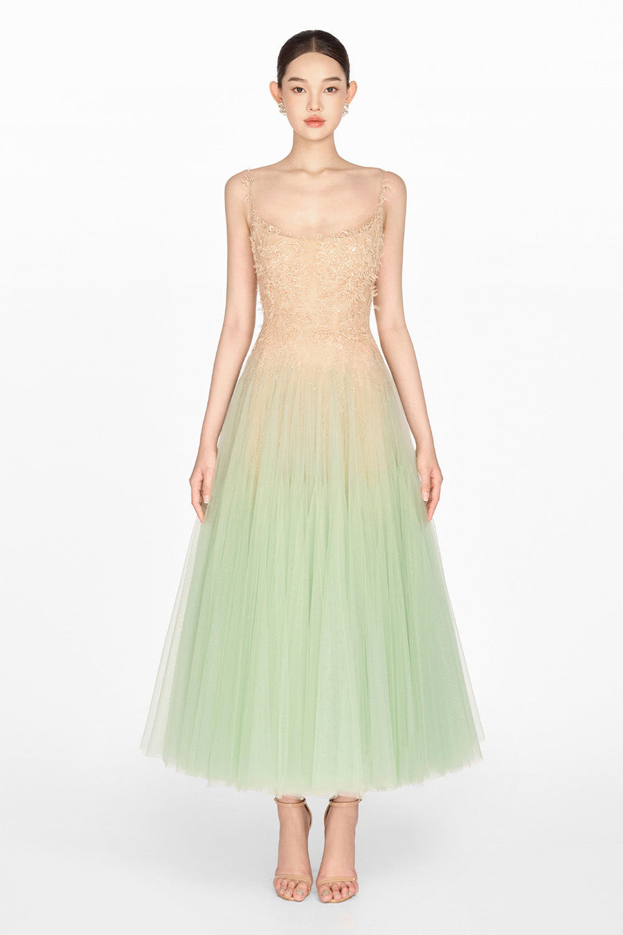 Mint Ombre Lace Midi Dress 12