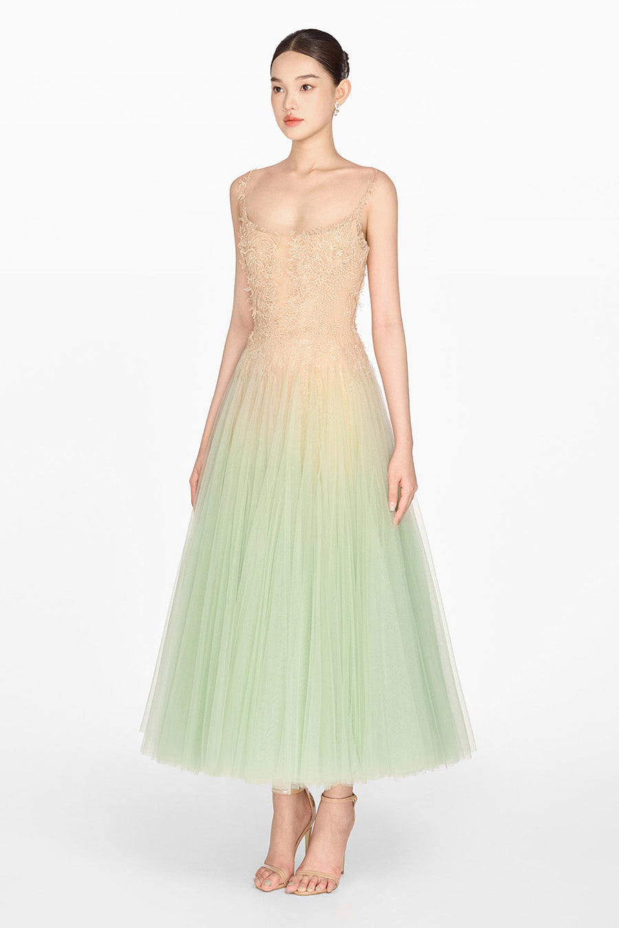 Mint Ombre Lace Midi Dress 13