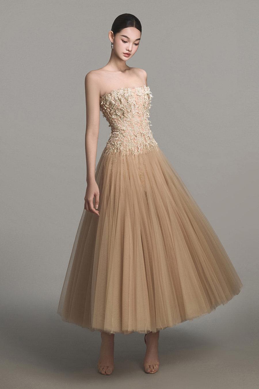 Pastel Beaded Lace Midi Dress 9