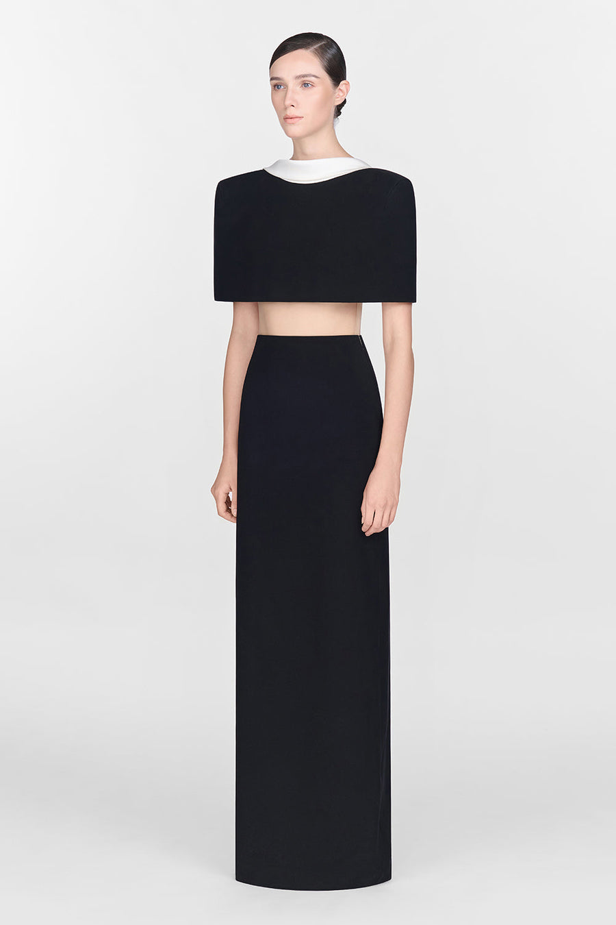 Black Open-back Cape Maxi Dress 6
