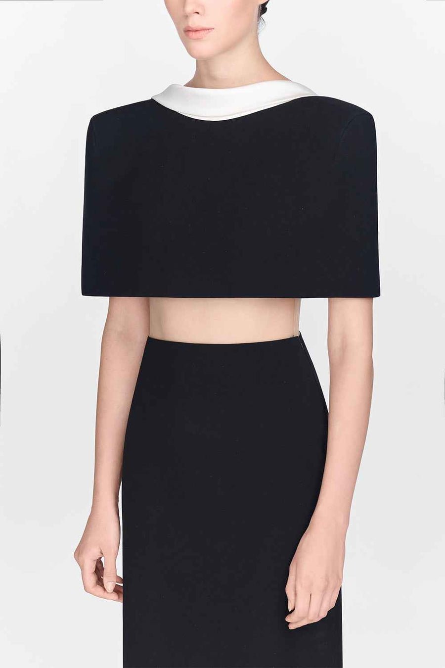 Black Open-back Cape Maxi Dress