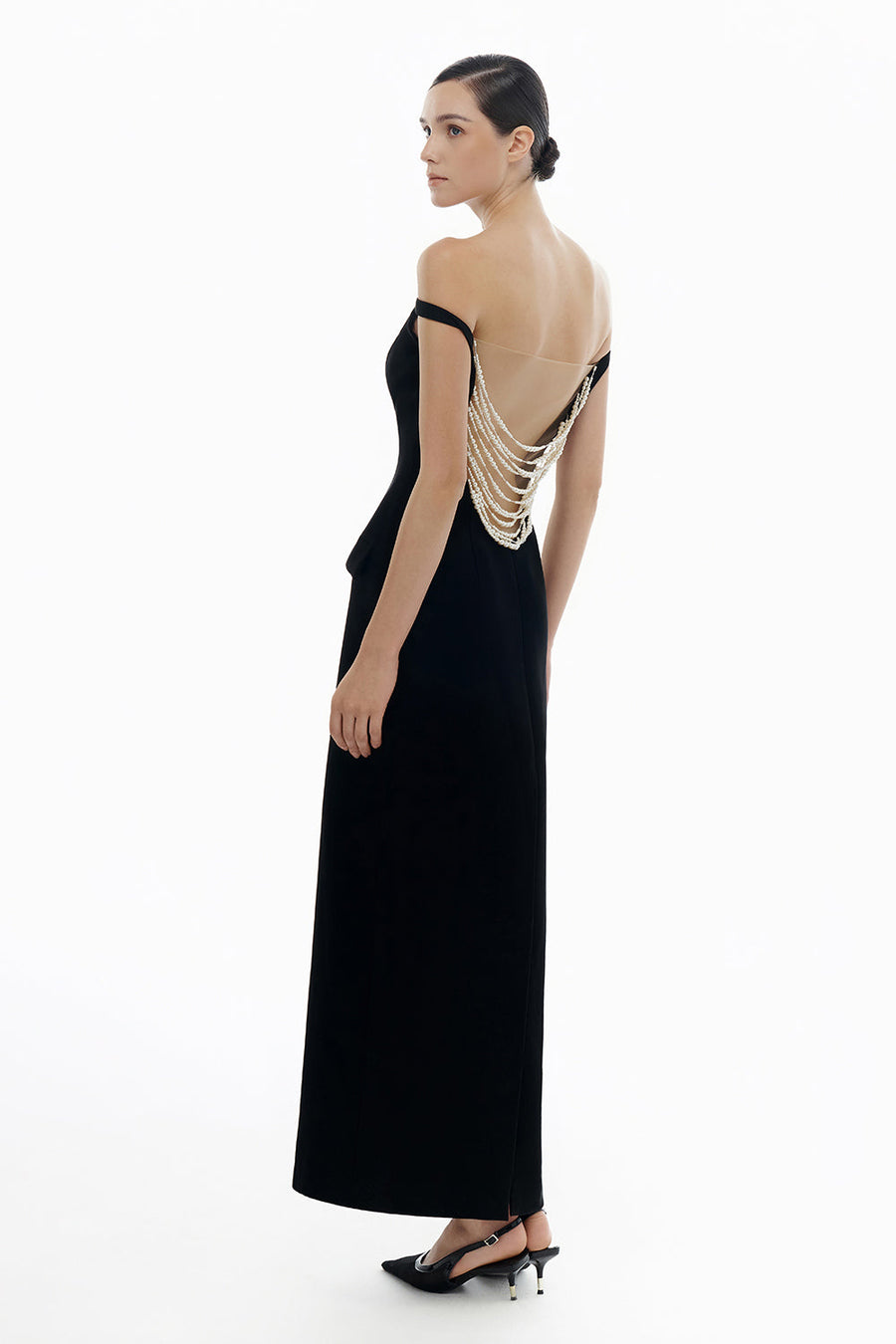 Black Pearl Beaded Midi Dress 10