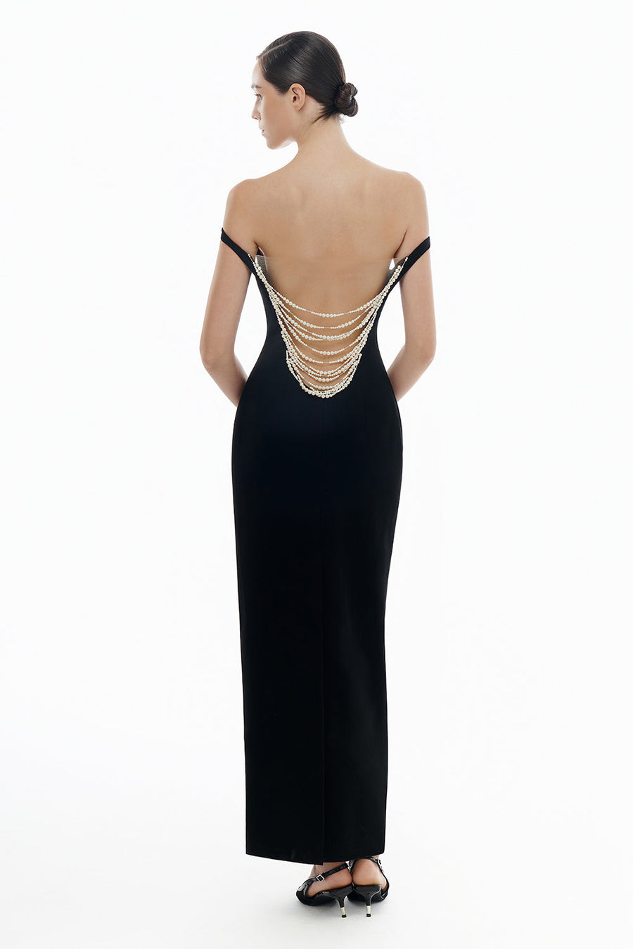 Black Pearl Beaded Midi Dress 9
