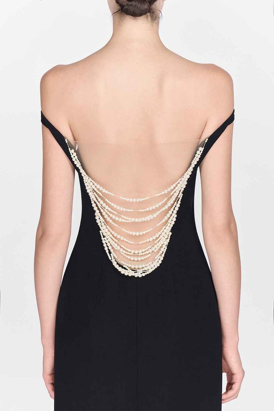 Black Pearl Beaded Maxi Dress