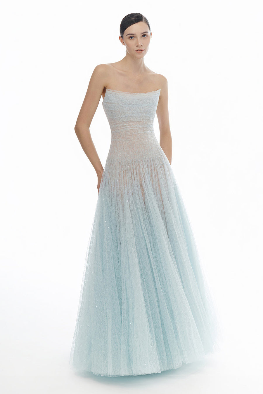 Draped Lace Maxi Dress 10