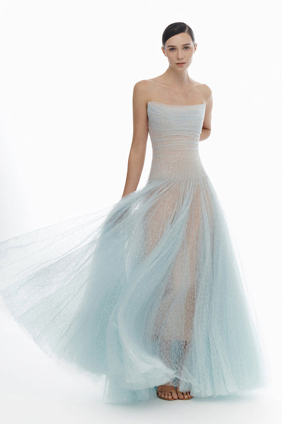 Draped Lace Maxi Dress 13