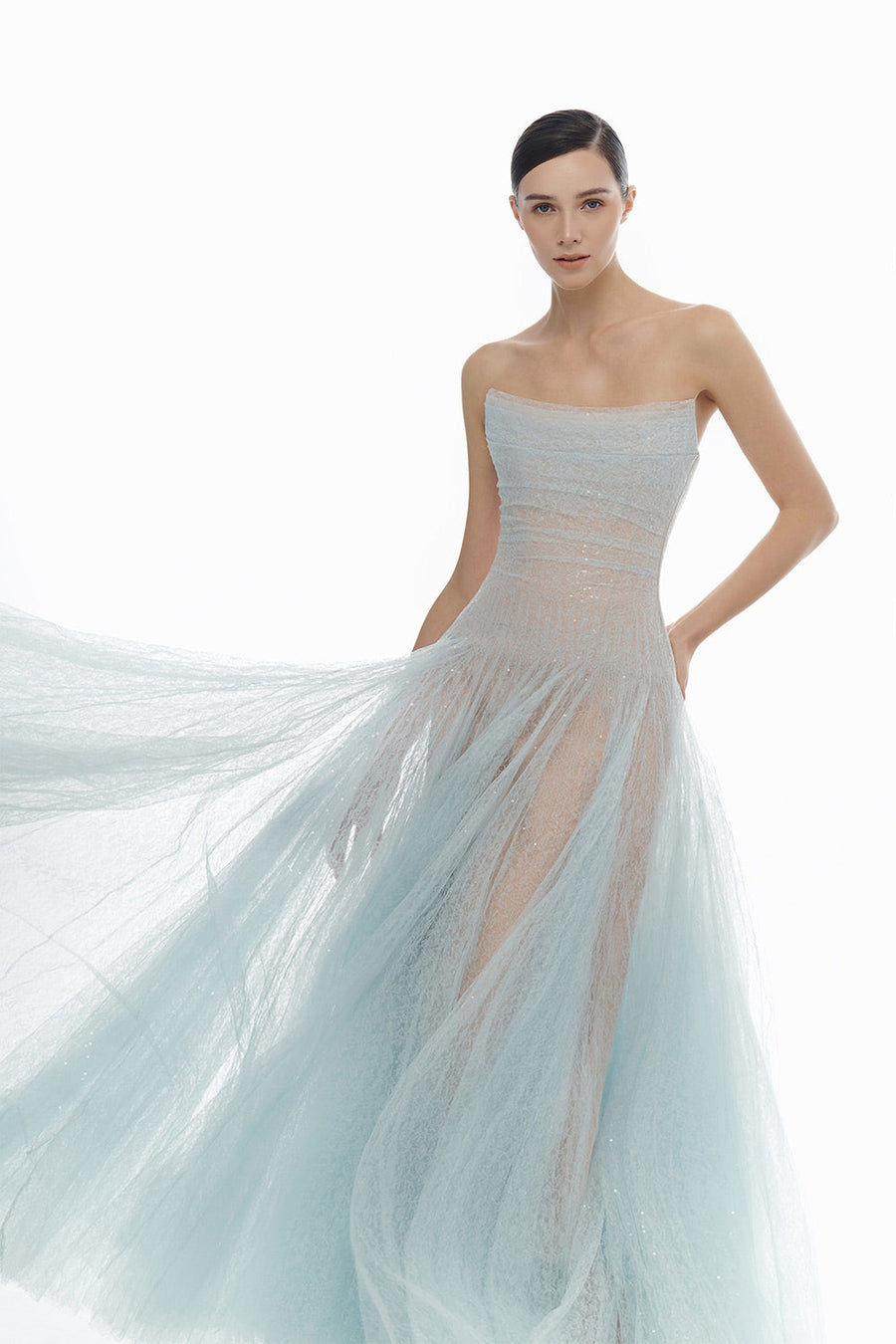 Draped Lace Maxi Dress 15