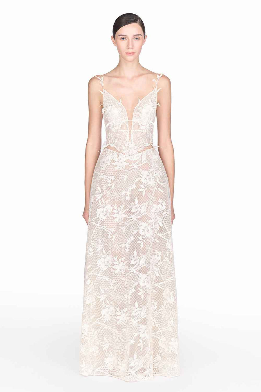 Ivory Strap Lace Dress
