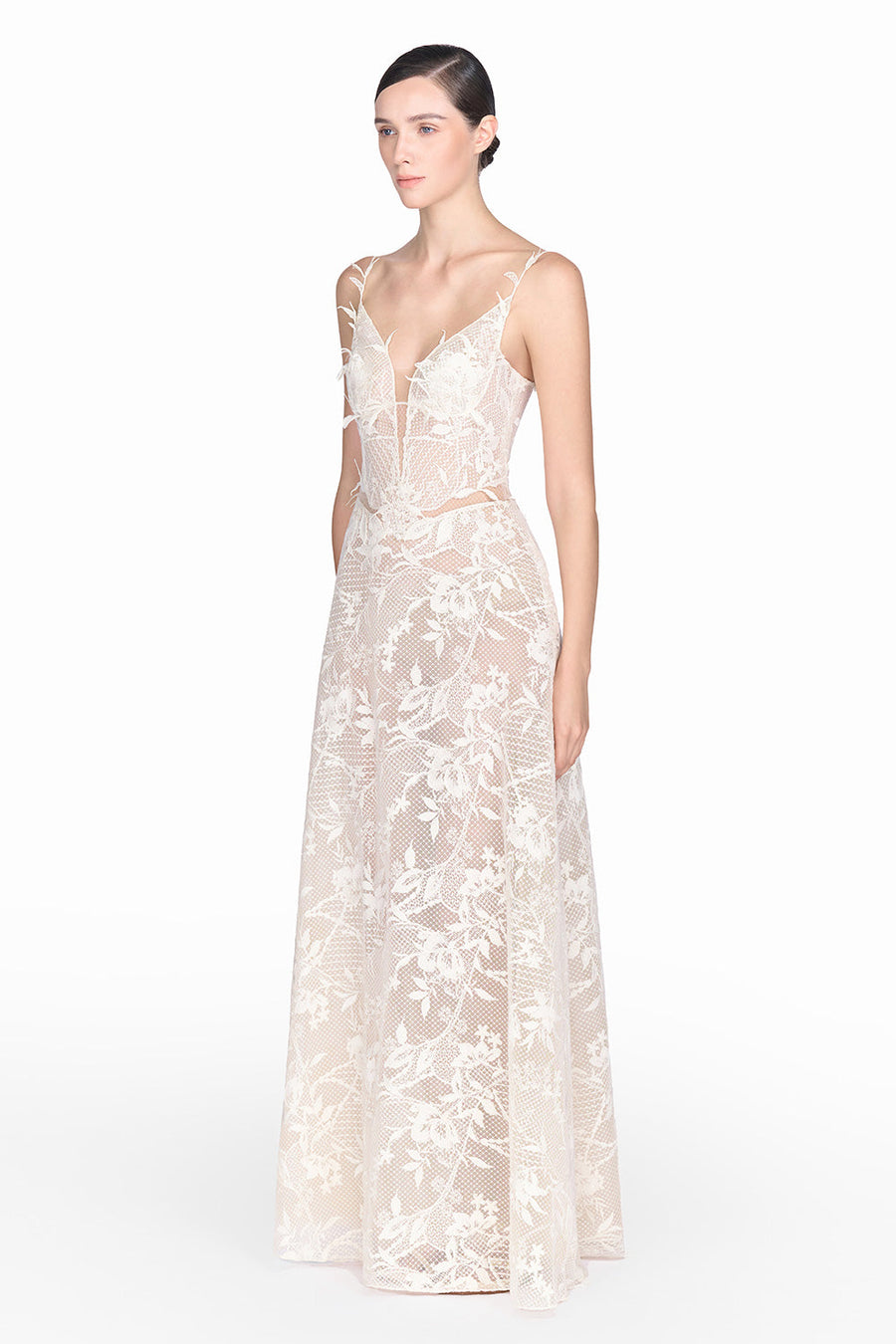 Ivory Strap Lace Dress 6