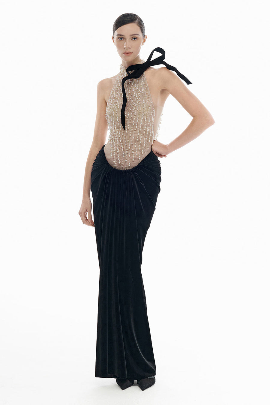 Beige Faux Pearl Sleeveless Top 7