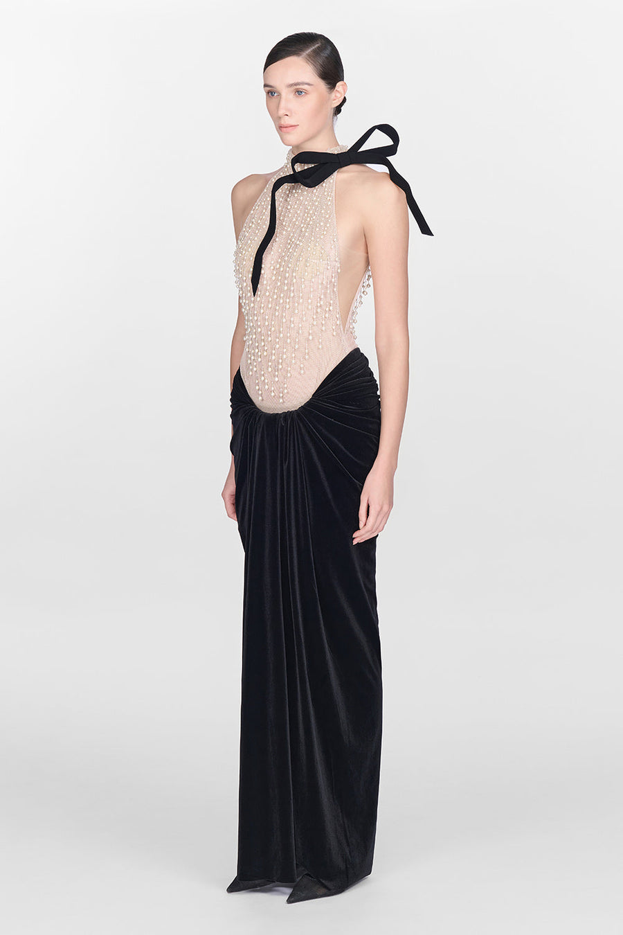Beige Faux Pearl Sleeveless Top 11