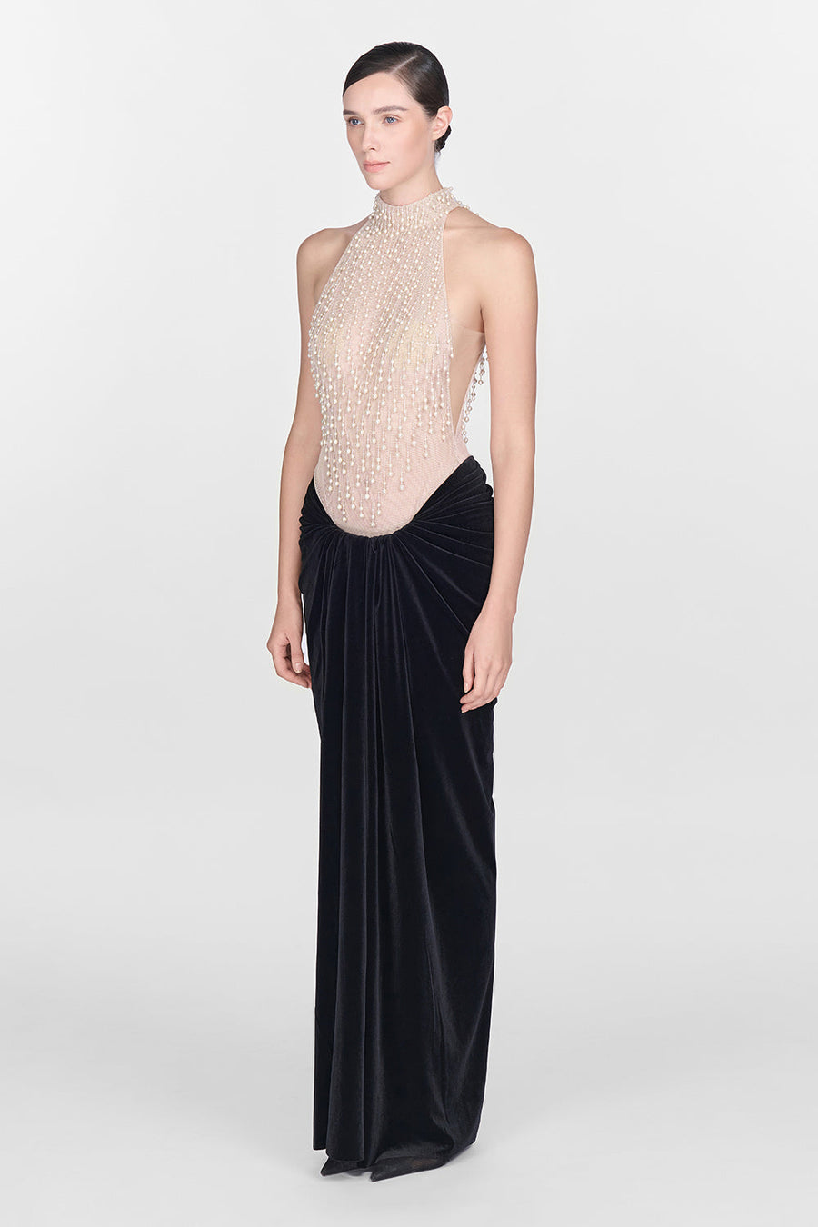 Beige Faux Pearl Sleeveless Top 16