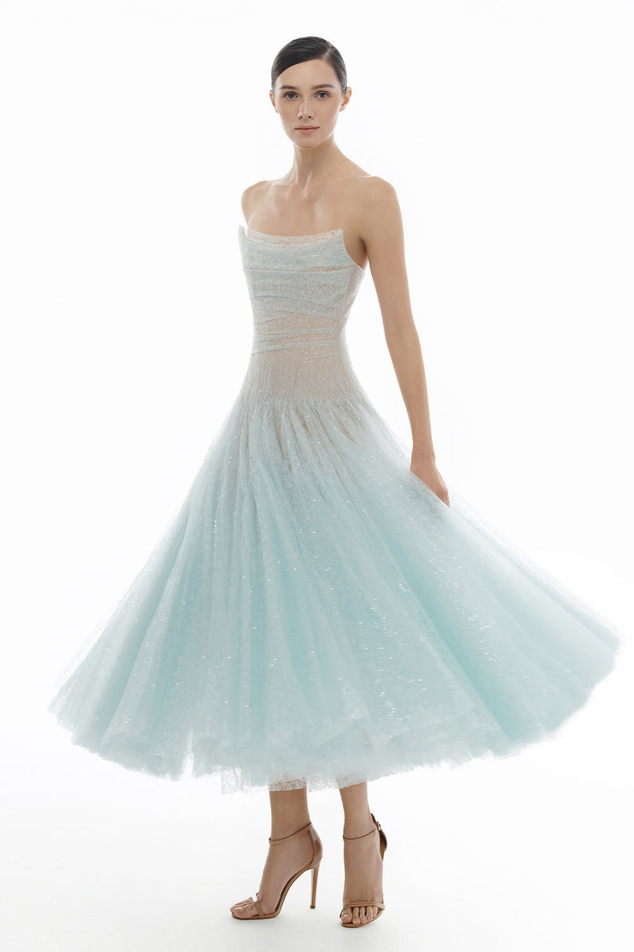 Draped Lace Midi Dress 20