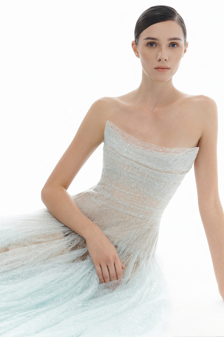 Draped Lace Maxi Dress 8