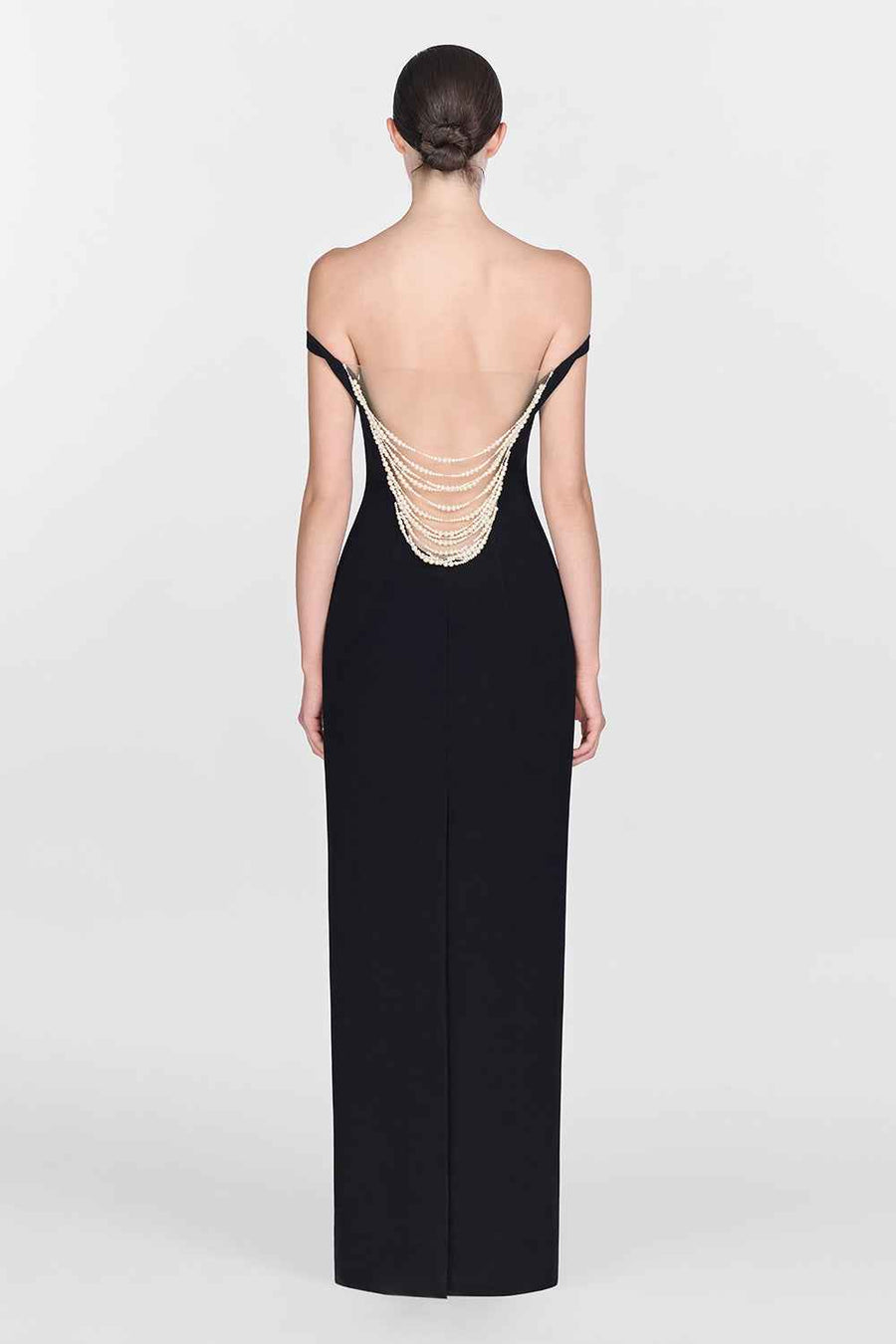 Black Pearl Beaded Maxi Dress