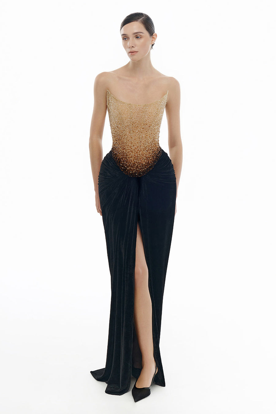 Black Champagne Crystalized Dress 6