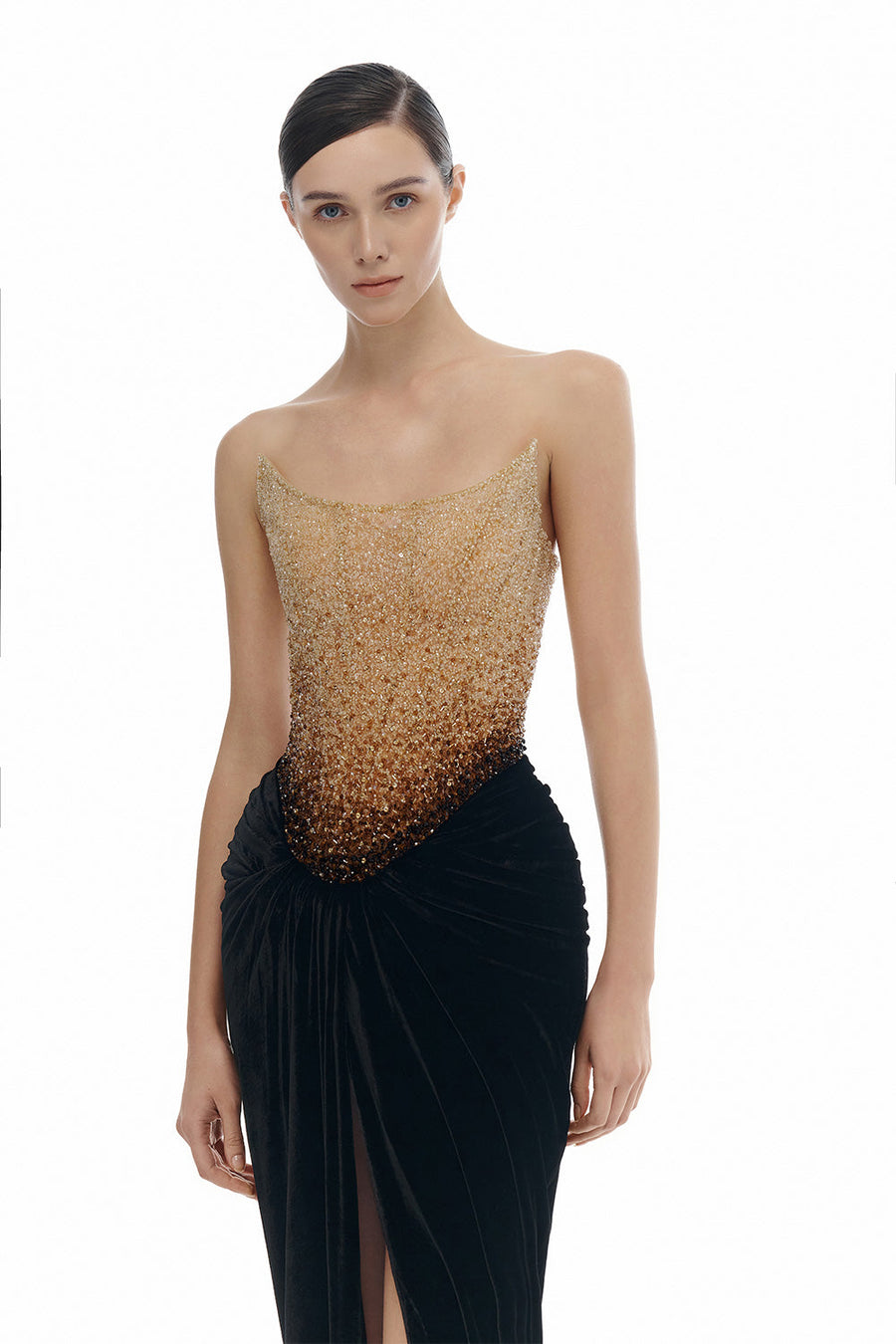 Black Champagne Crystalized Dress 8