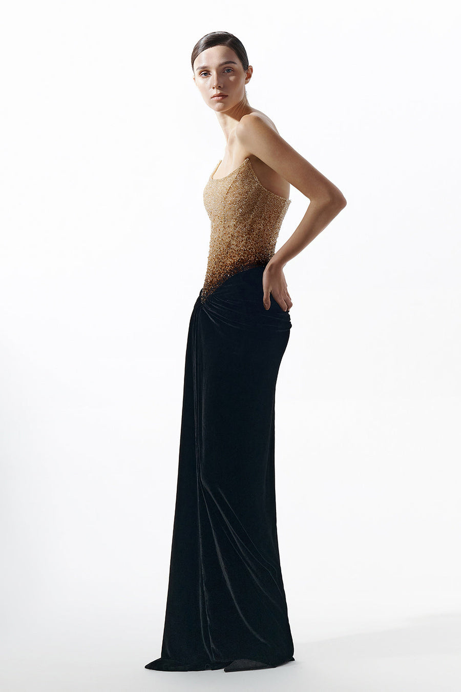 Black Champagne Crystalized Dress 10
