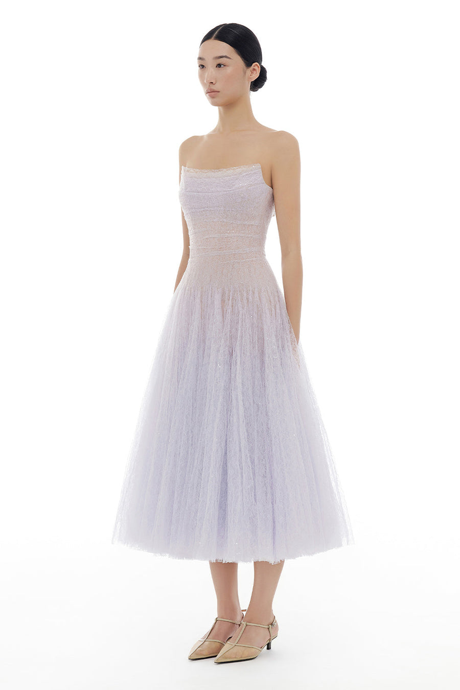 Draped Lace Midi Dress 6