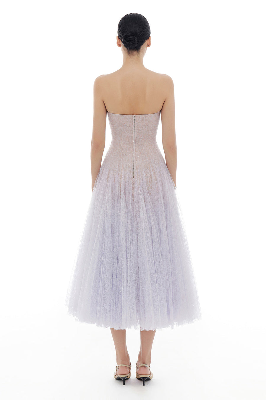 Draped Lace Midi Dress 8