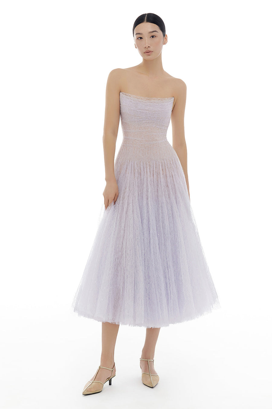 Draped Lace Midi Dress 9