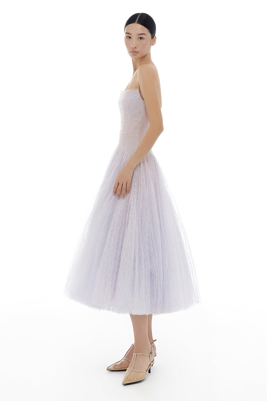 Draped Lace Midi Dress 19