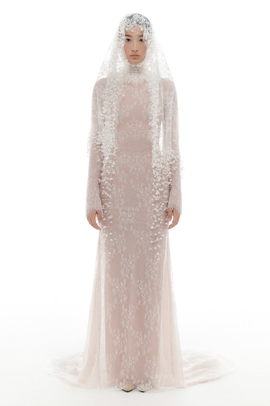 White Floral Lace Maxi Dress 6