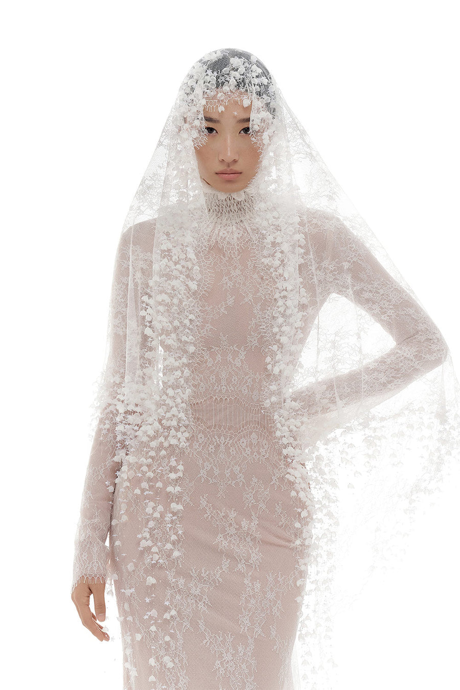 White Floral Lace Maxi Dress 14