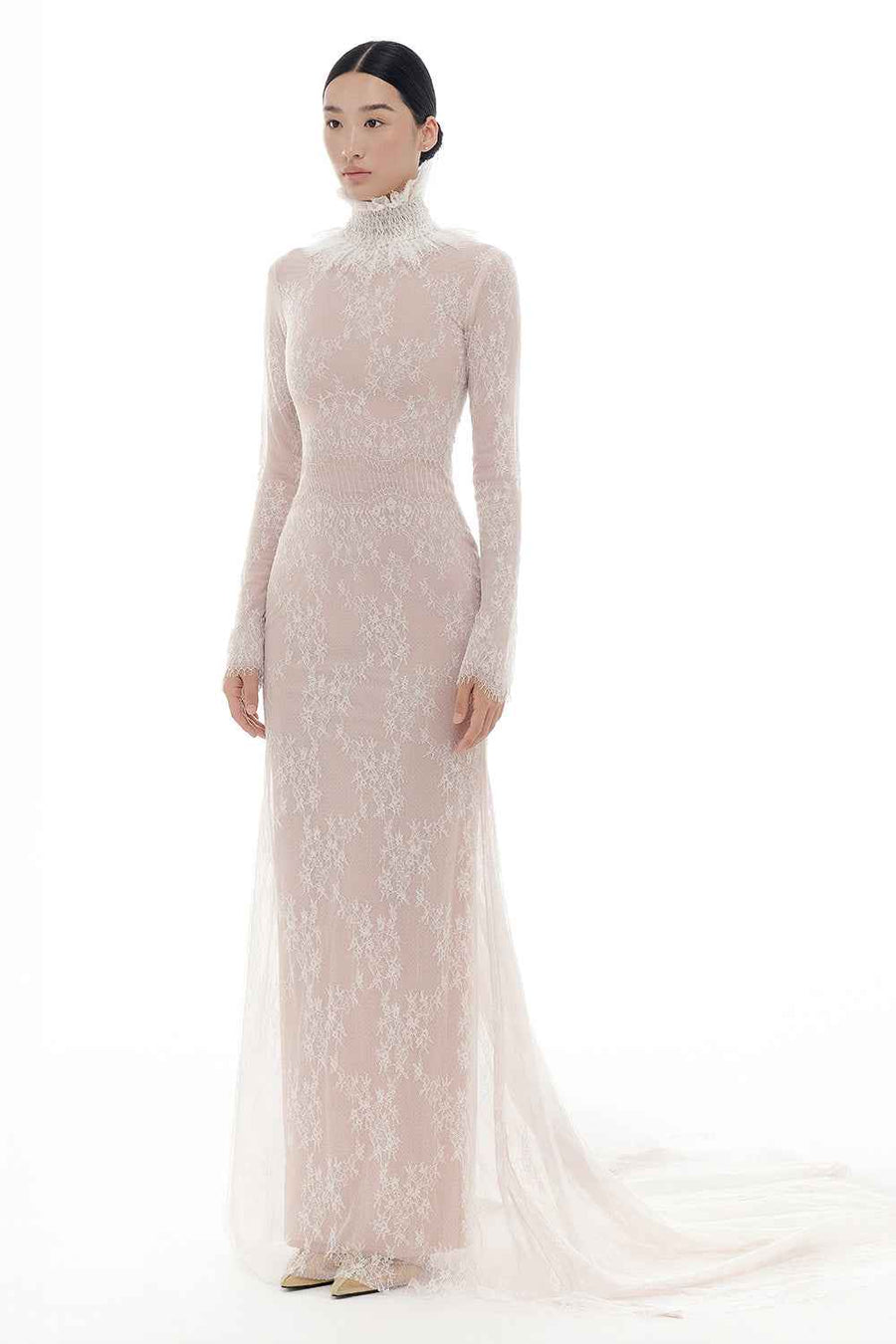 White Floral Lace Maxi Dress