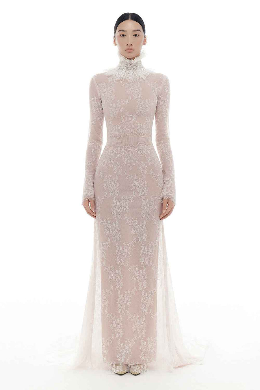 White Floral Lace Maxi Dress