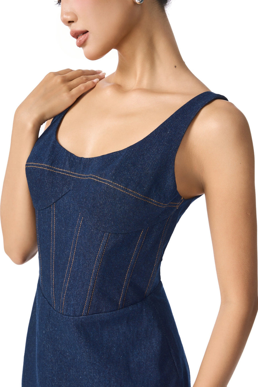 Vela Scoop Neck Midi Dress 2