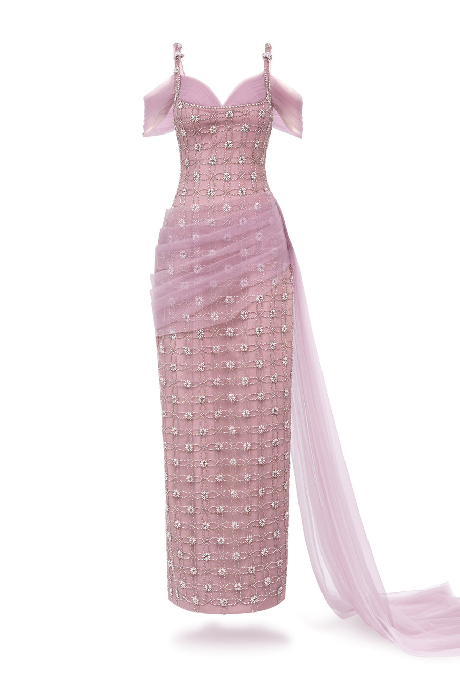 Sienna Sheath Cold Shoulder Sleeved Polyester Maxi Dress 1