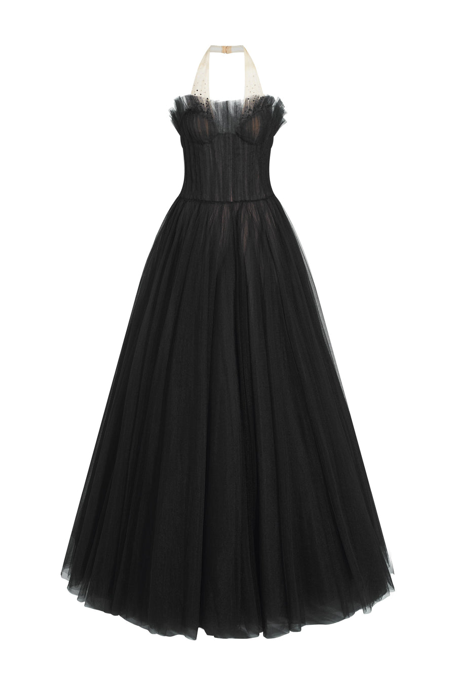 Nancy Halter Neck Ruffle Maxi Dress 1