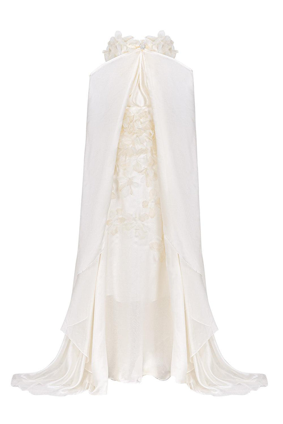 Nicolette A-line Cape Sleeved Chiffon Floor Length Dress Gown Dress LINH PHUNG