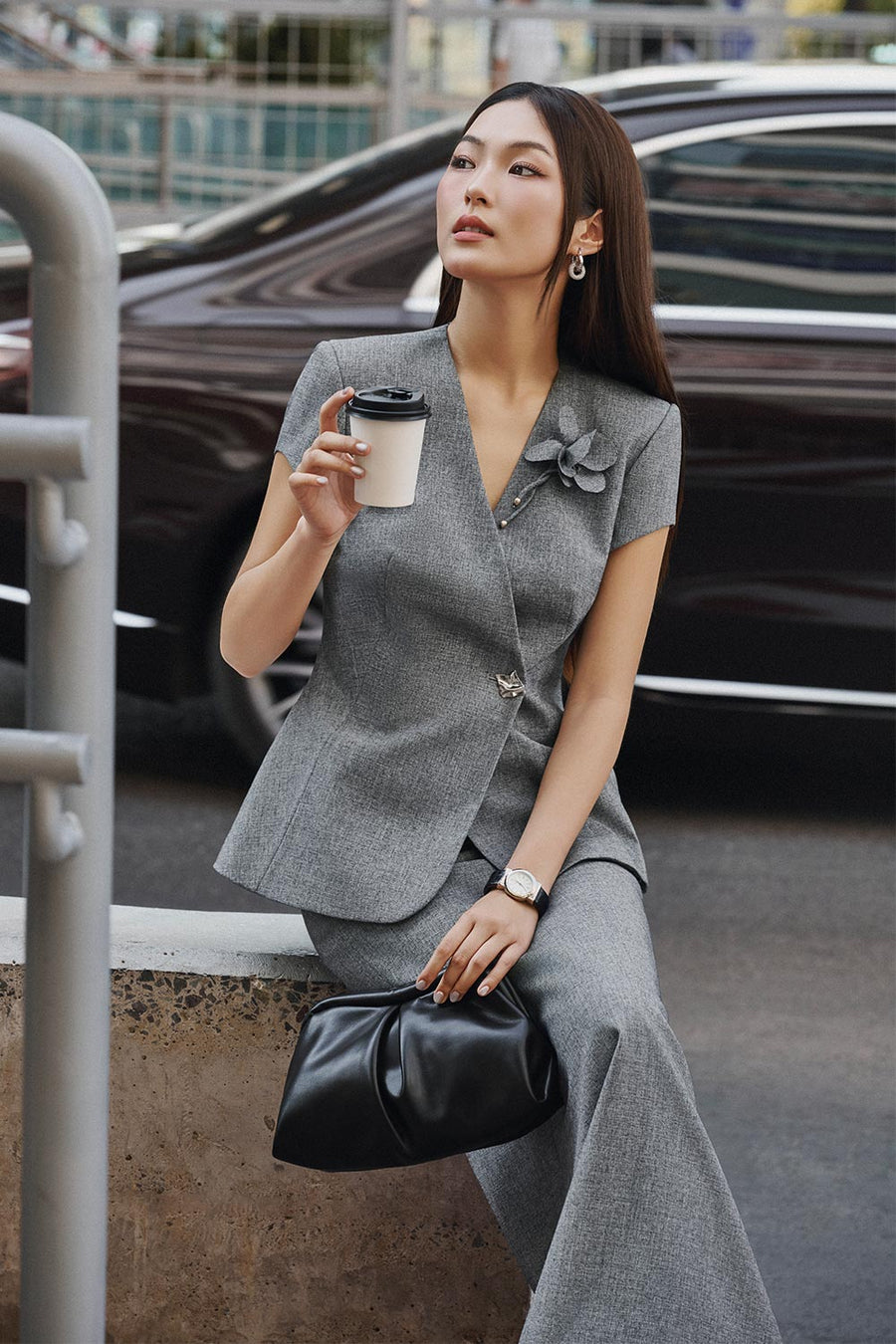 Mien Peplum Short Sleeved Polyester Jacket 8