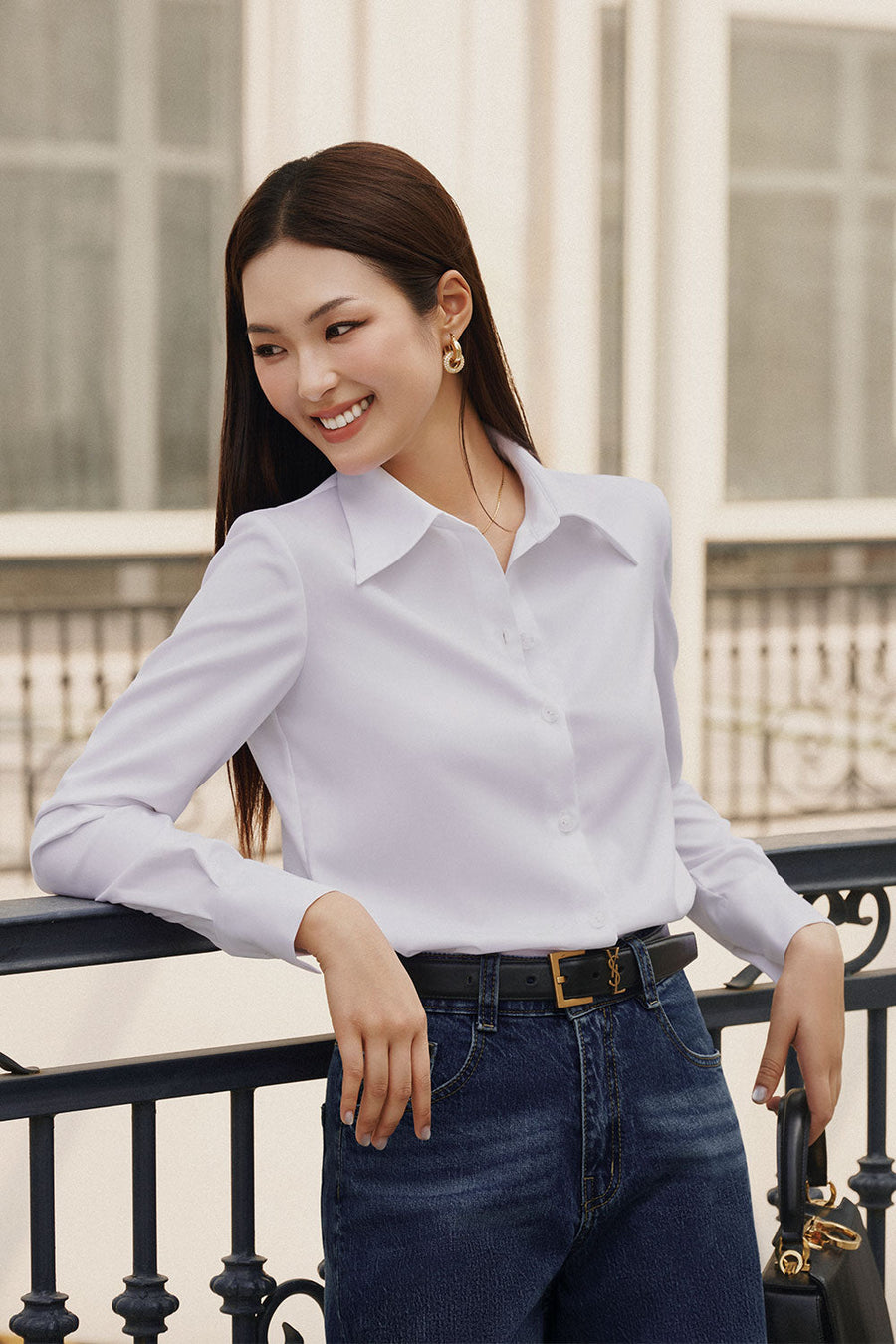 Nhip Straight Single Breasted Twill Shirt 6