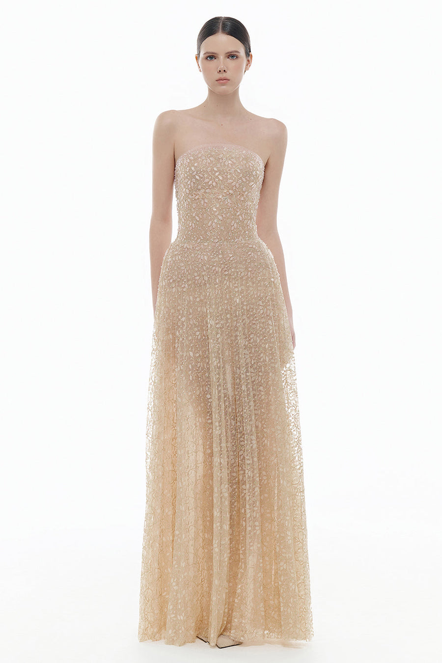 Noémie Straight Across Neck Bead Maxi Dress 6