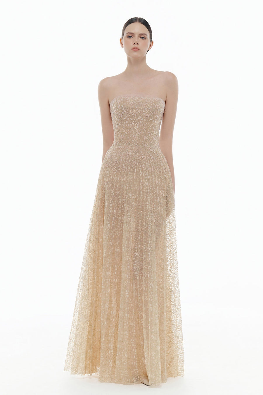 Noémie Straight Across Neck Bead Maxi Dress 5