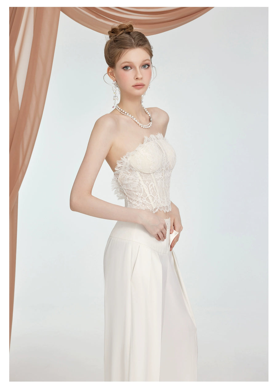RESSALINA Naomi lace mesh fishbone backless corset for women s summer collection new outerwear strapless top tops RESSALINA