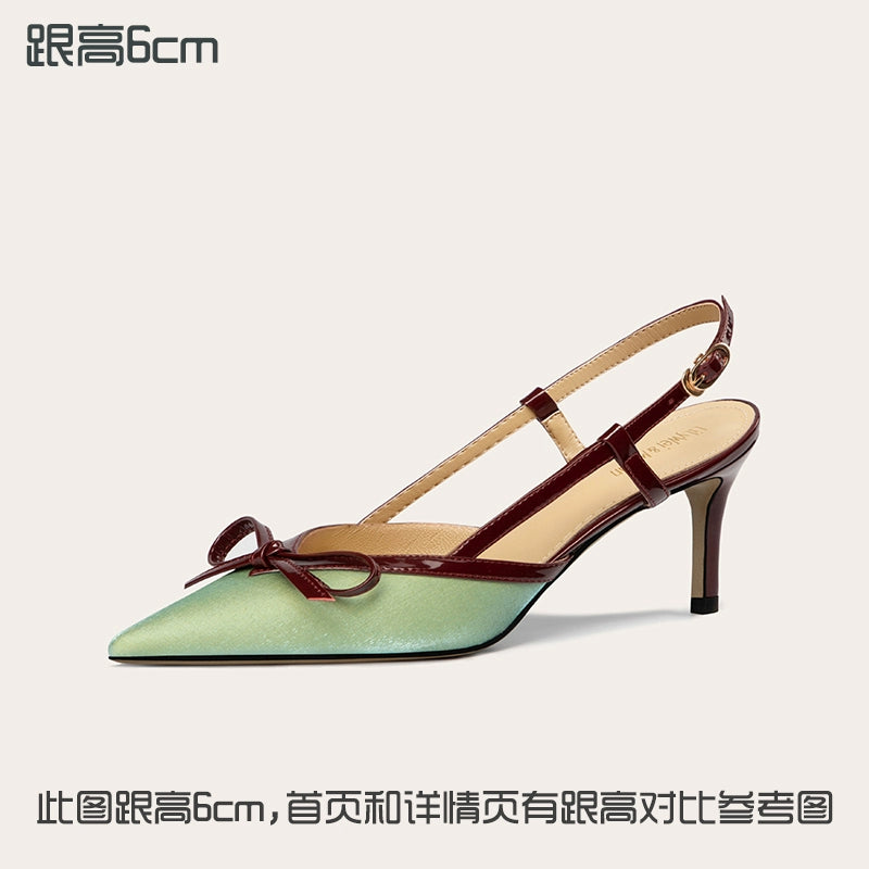 Lily Wei [Peninsula Love Letter] The same green high-end sandals on the show 3cm high heels large size 41-43 Green [Heel height 6cm] Shoes RESSALINA
