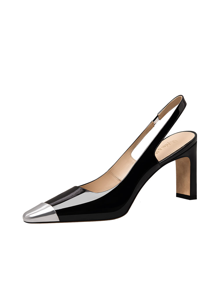 Lily Wei Metal Head Park Caiying High Heels Commuter Sexy Sandals 2025 New Single Shoes Large Size 41-43 RESSALINA