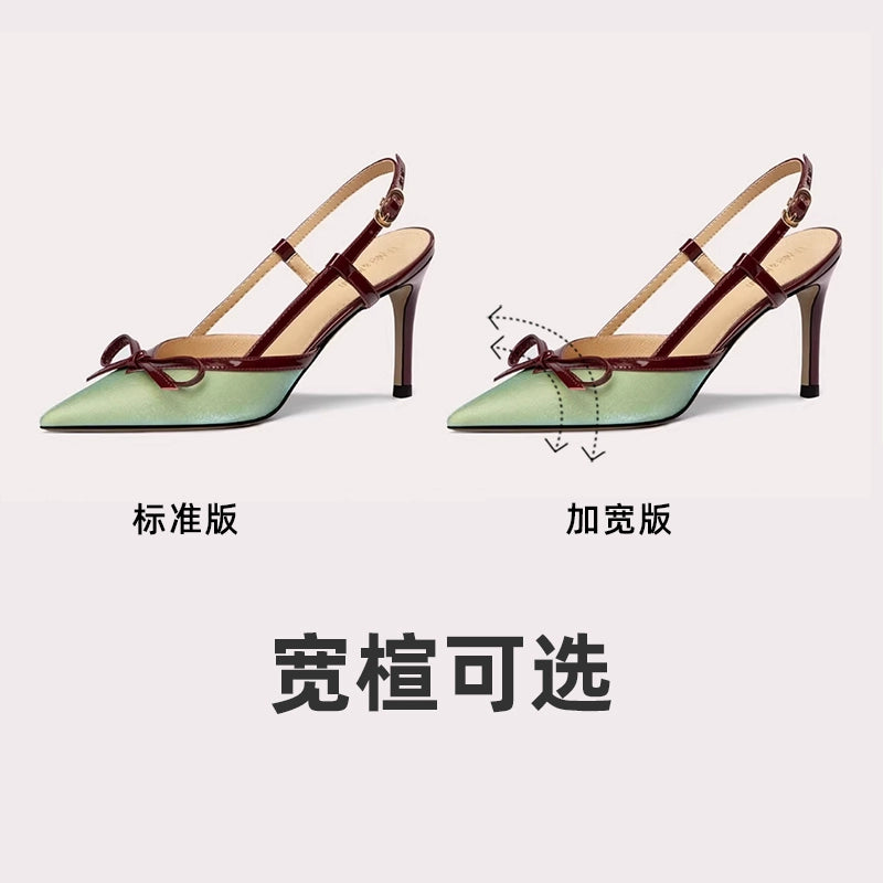 Lily Wei [Peninsula Love Letter] The same green high-end sandals on the show 3cm high heels large size 41-43 Green 8cm widened version Shoes RESSALINA