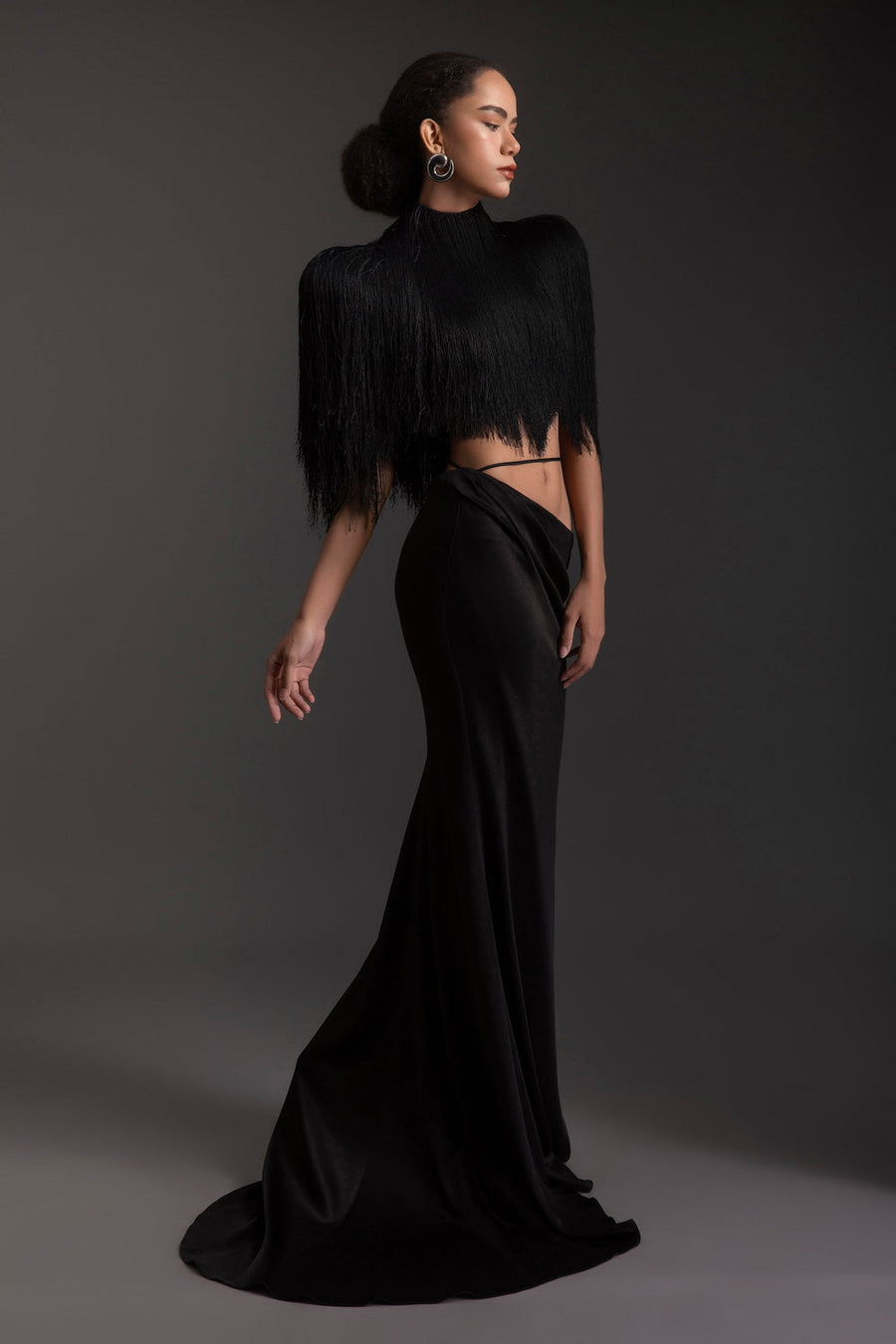 Obsidian High Neck Fringe Set 4