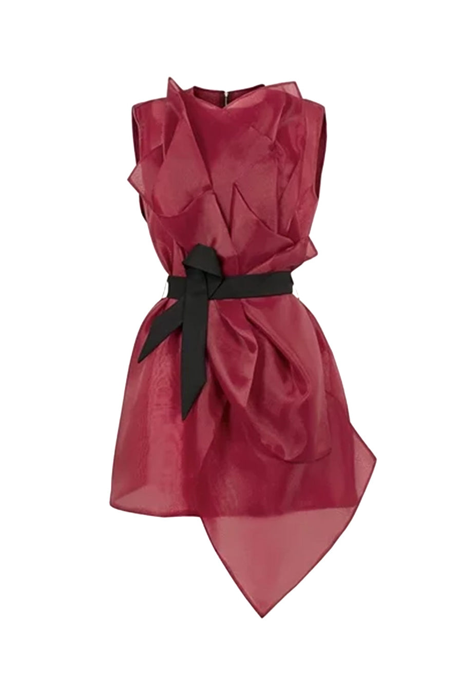 Omni A-line Jewel Neck Organza Mini Dress Mini Dress CHYMEOCHY