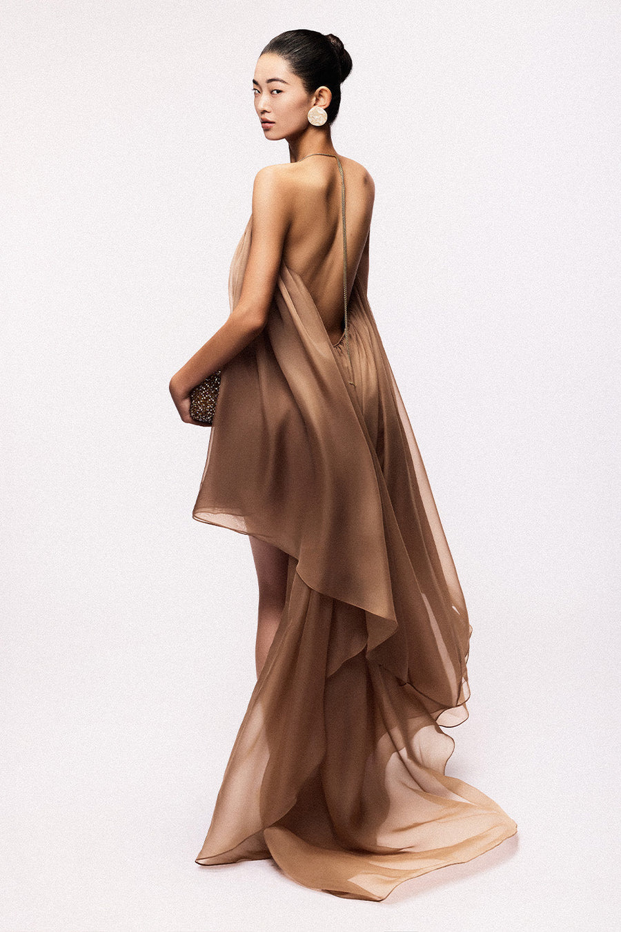 Rosa Asymmetric V-Neck Chiffon Maxi Dress 5