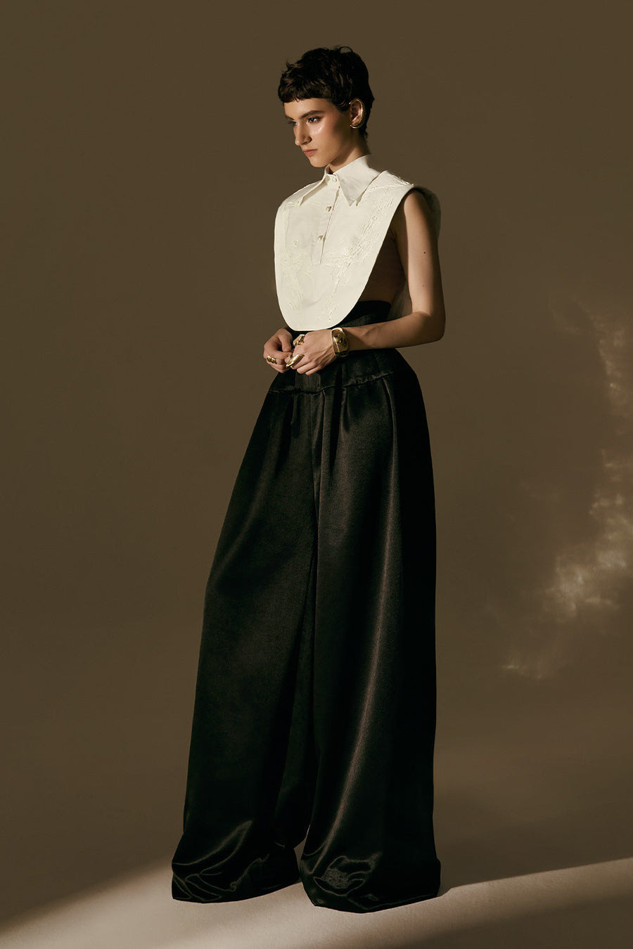 Aether Straight Wide Leg Satin Floor Length Trousers Pants POEM