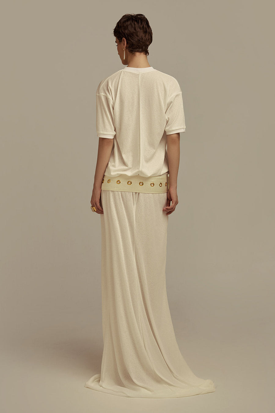 Aurora Blouson Belt Strap Jersey Floor Length Dress Maxi Dress POEM